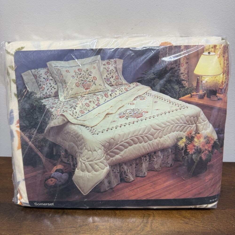 Vintage JC Penney Somerset Queen Floral Flat Sheet NOS Granny 90s Cotttagecore - Picture 3 of 5